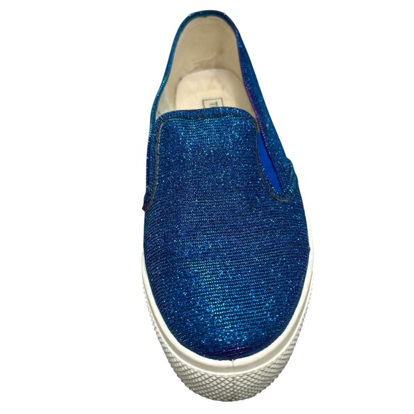 TOPSHOP BLUE/PURPLE IRIDESCENT SLIP ON TRAINER SNEAKERS - Picture 6 of 16